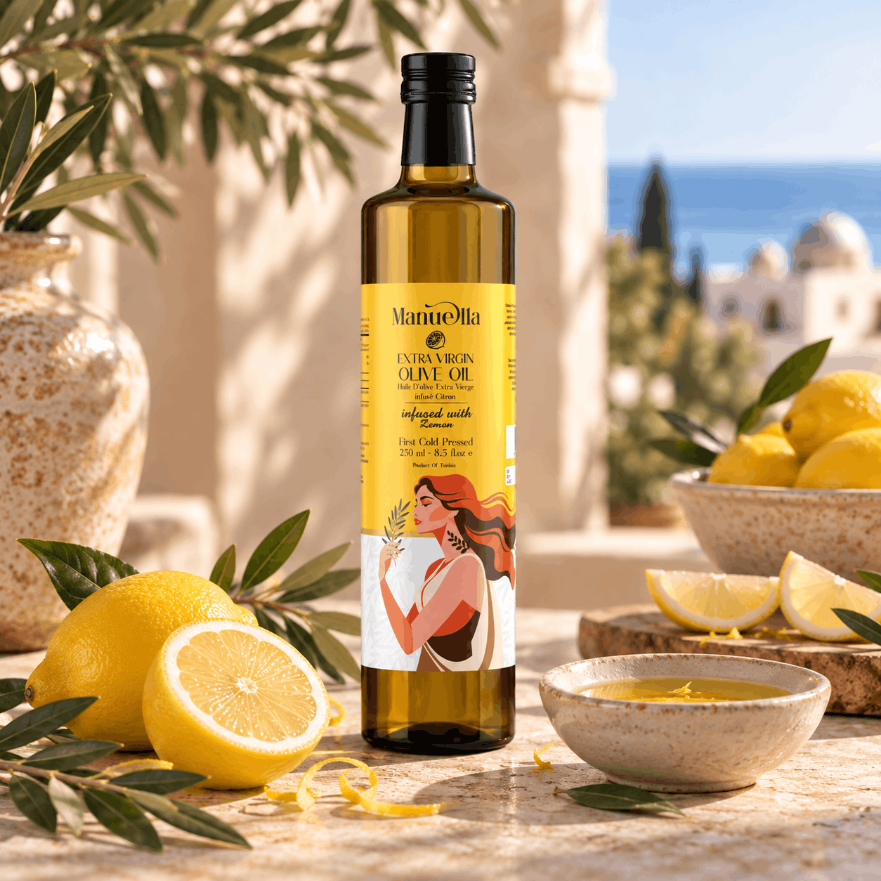 Huile d’Olive Vierge Extra Infusée au Citron – 250 ml - Image 2