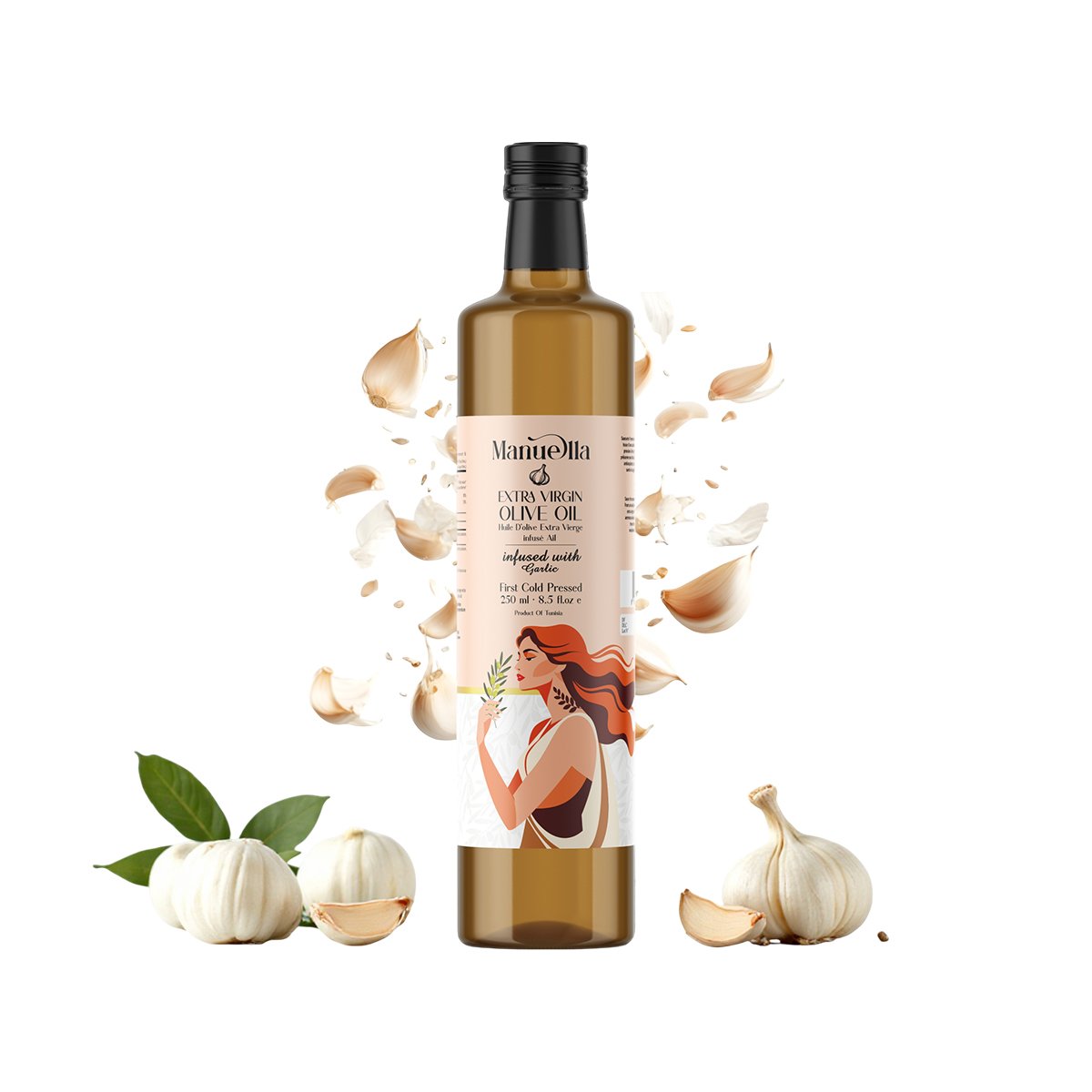 Huile d’Olive Vierge Extra Infusée à l’Ail – 250 ml