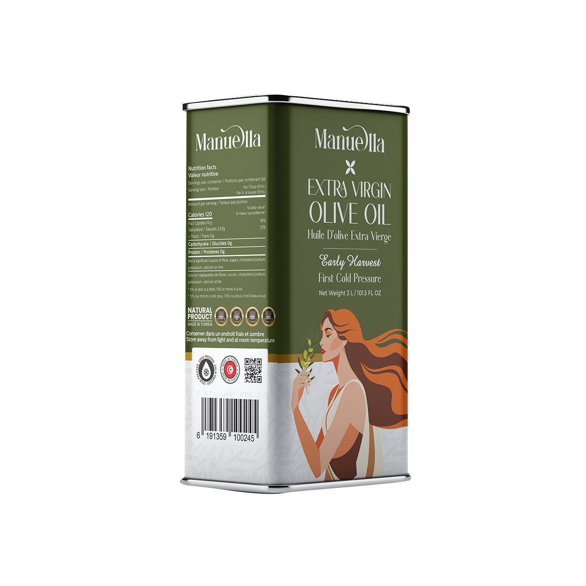 Huile d’Olive Vierge Extra Early Harvest – 3 Litres